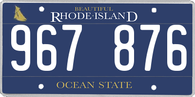 RI license plate 967876