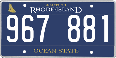 RI license plate 967881