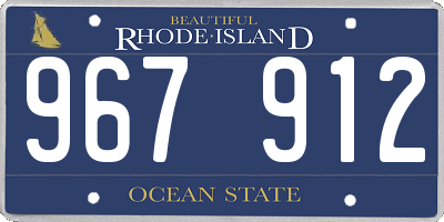 RI license plate 967912