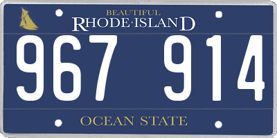RI license plate 967914