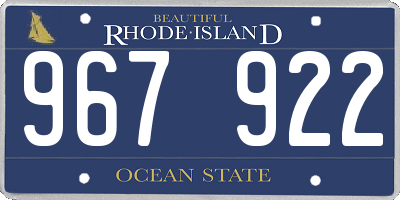 RI license plate 967922