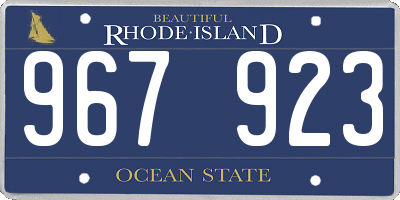 RI license plate 967923