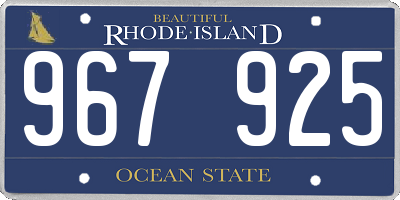 RI license plate 967925