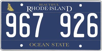 RI license plate 967926