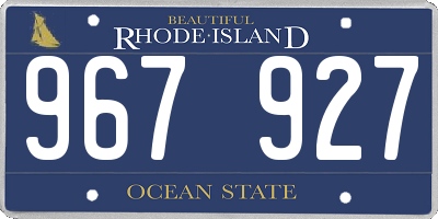 RI license plate 967927