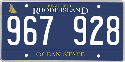 RI license plate 967928