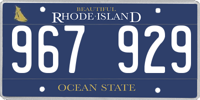 RI license plate 967929