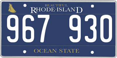 RI license plate 967930