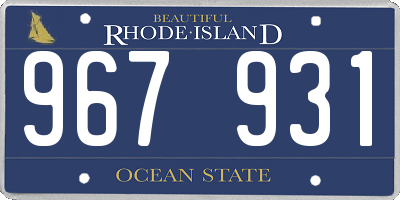 RI license plate 967931