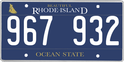 RI license plate 967932