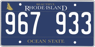 RI license plate 967933