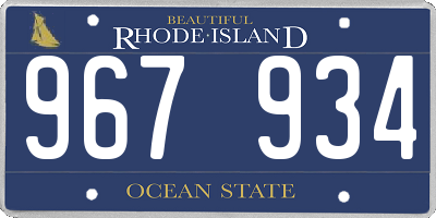 RI license plate 967934