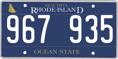 RI license plate 967935