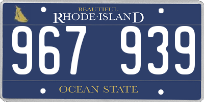 RI license plate 967939
