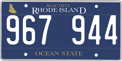 RI license plate 967944