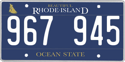 RI license plate 967945