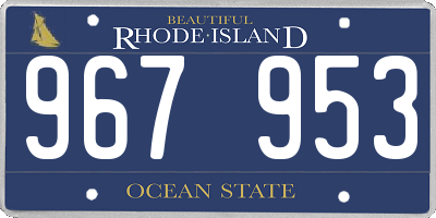 RI license plate 967953