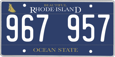 RI license plate 967957