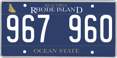 RI license plate 967960