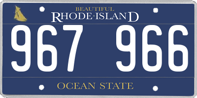 RI license plate 967966