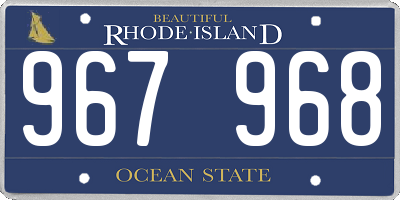 RI license plate 967968