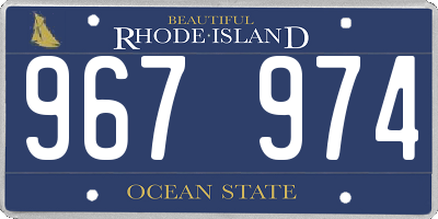 RI license plate 967974