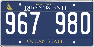 RI license plate 967980