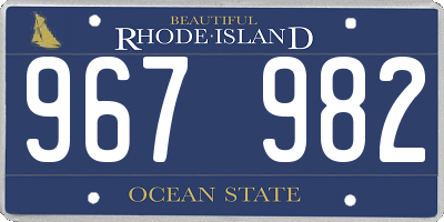 RI license plate 967982