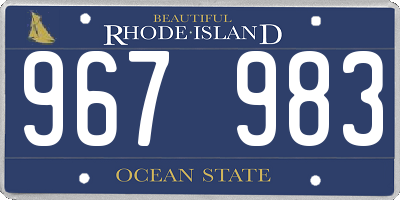 RI license plate 967983