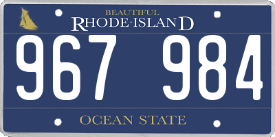 RI license plate 967984
