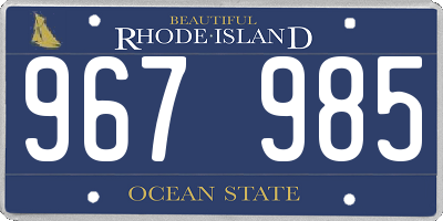 RI license plate 967985
