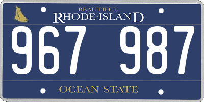 RI license plate 967987