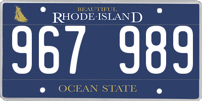 RI license plate 967989