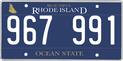 RI license plate 967991