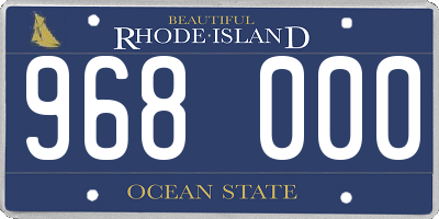 RI license plate 968000