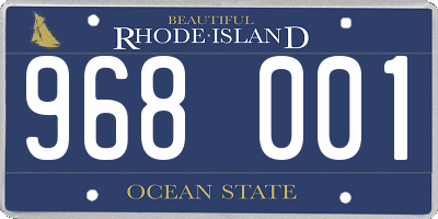 RI license plate 968001