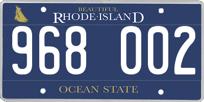 RI license plate 968002