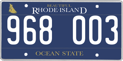 RI license plate 968003