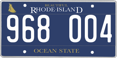 RI license plate 968004