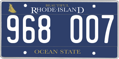 RI license plate 968007