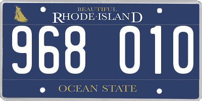 RI license plate 968010