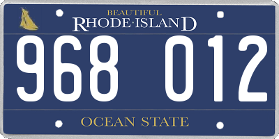 RI license plate 968012