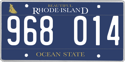 RI license plate 968014
