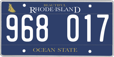 RI license plate 968017
