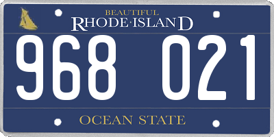 RI license plate 968021