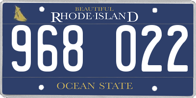 RI license plate 968022