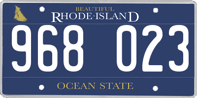 RI license plate 968023