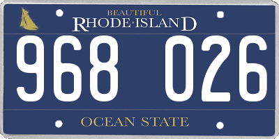RI license plate 968026