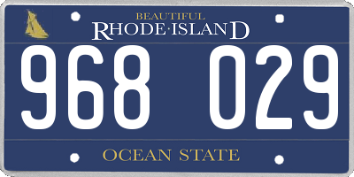 RI license plate 968029