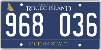RI license plate 968036